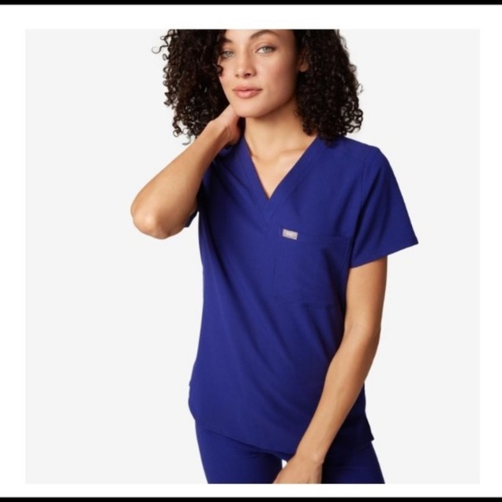 NWT FIGS Catarina Scrub Top in Deep Royal Blue